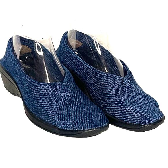Arcopedico Blue Knit Mailo Sport Comfort Wedge Shoes Size 38 7.5 US - Picture 1 of 8